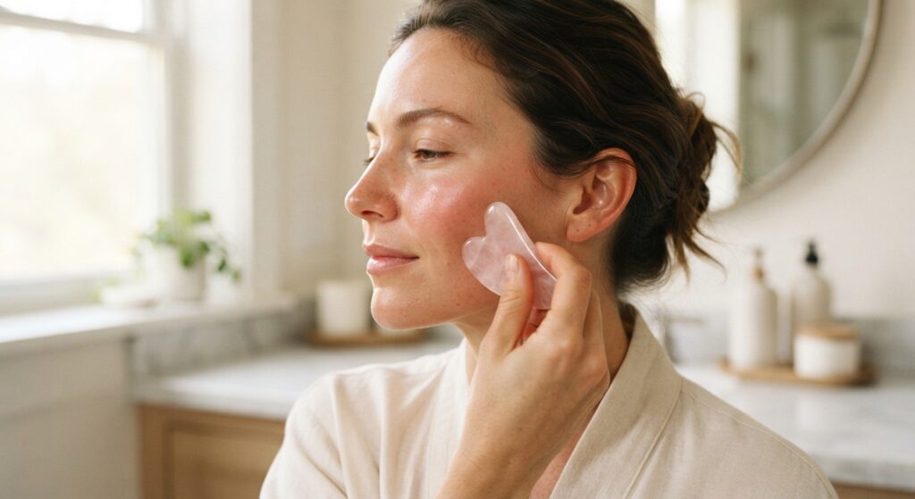Evde Gua Sha Masajı İle Yüz Hattı Şekillendirme Doğru Açı ve Baskı Teknikleri